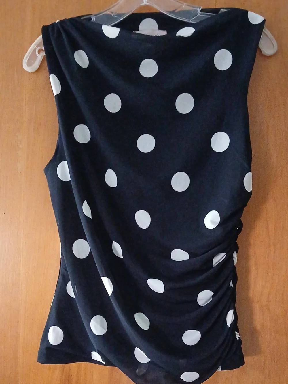 Black and White Polka Dot Sleeveless Camisole